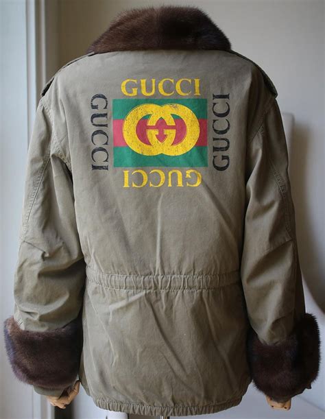 gucci mink fur trim jacket.